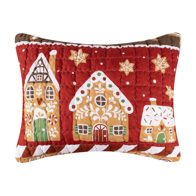 Taie d'oreiller matelassée Gingerbread Lane, Standard