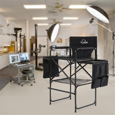 31In Portable Folding Director Chair With 2 Retractable Side Tables And 2 Side Bags by One Allium Way