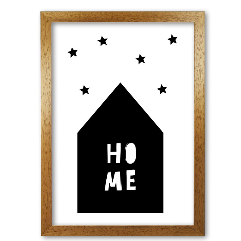 Home Scandi - Print, Honey Oak Frame, 85 cm H x 60 cm W x 5 cm D