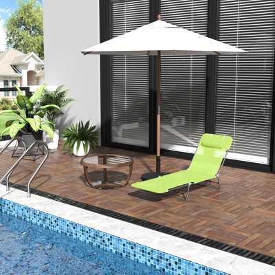 Chaise longue pliante pour le bronzage extérieur, avec coussin, dossier réglable, fabrication en acier et filet respirant, plage, patio, chaise de jardin, structure en tissu, cour, piscine