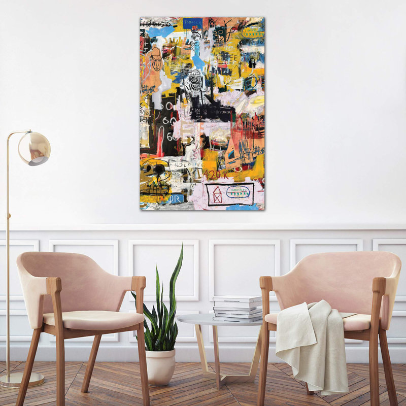 Basquiat World by PinkPankPunk - Wrapped Canvas Painting, 101.6 cm H x 66.04 cm W x 1.91 cm D