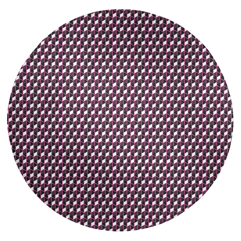 Tapis de zone rose géométrique classic, Rond 5 pi