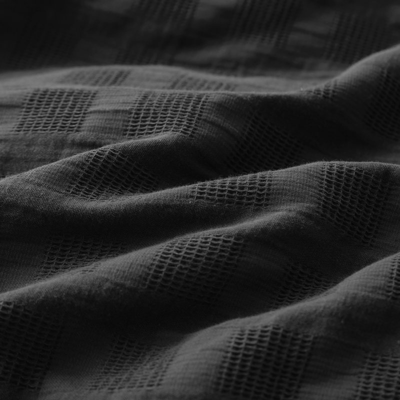 100% Waffle Weave Cotton Duvet Cover Set, Queen, Charcoal Grey
