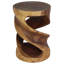  Tabouret rond en bois massif à double torsion - 14 x 14 x 20 po - Noyer
