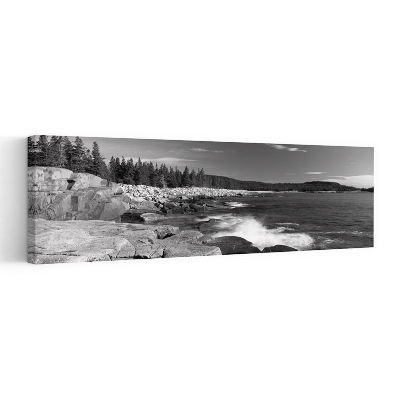 Atlantic Coastline Schoodic Peninsula Acadia National Park Maine by James Schwabel - Wrapped Canvas Panoramic Print