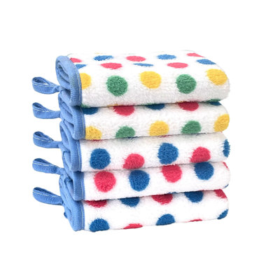 Bath Towels5 Polka Dots Corals Fleece Rags Thickened Absorbent Dishwashing Towels Kitchen Table Wipes Household Hand Towels With Hanging Ropes