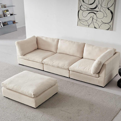 Canapé modulaire rembourré 4 pièces Romy