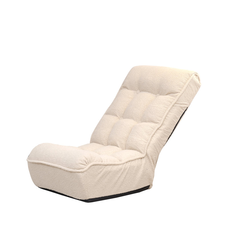Single Sofa Reclining Chair Japanese Chair Lazy Sofa Tatami Balcony Reclining Chair Leisure Sofa Adjustable Chair, White