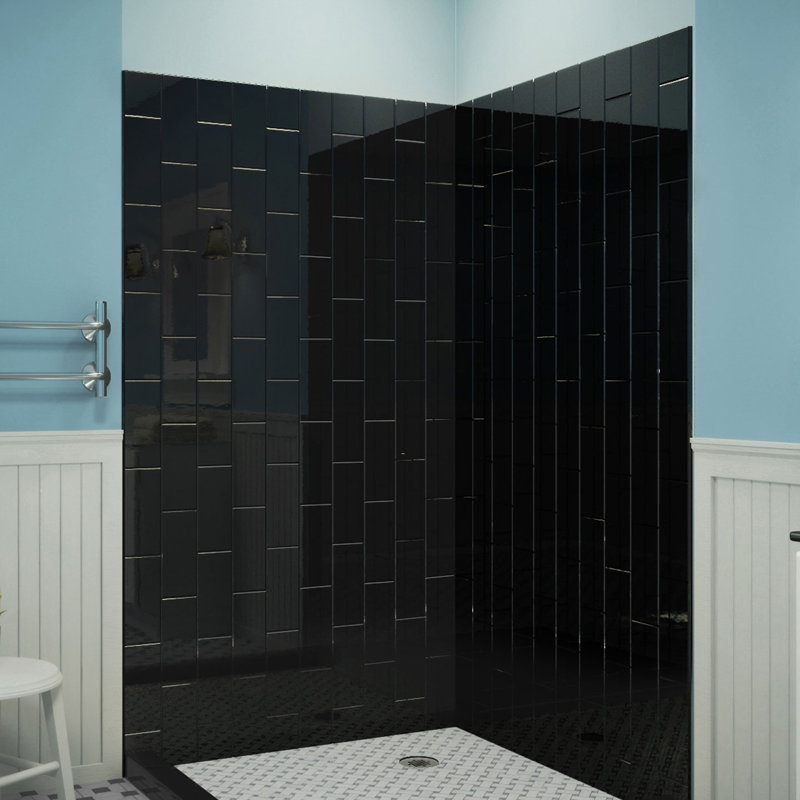 Acrylic Corner Backwall Kit, Matte Black