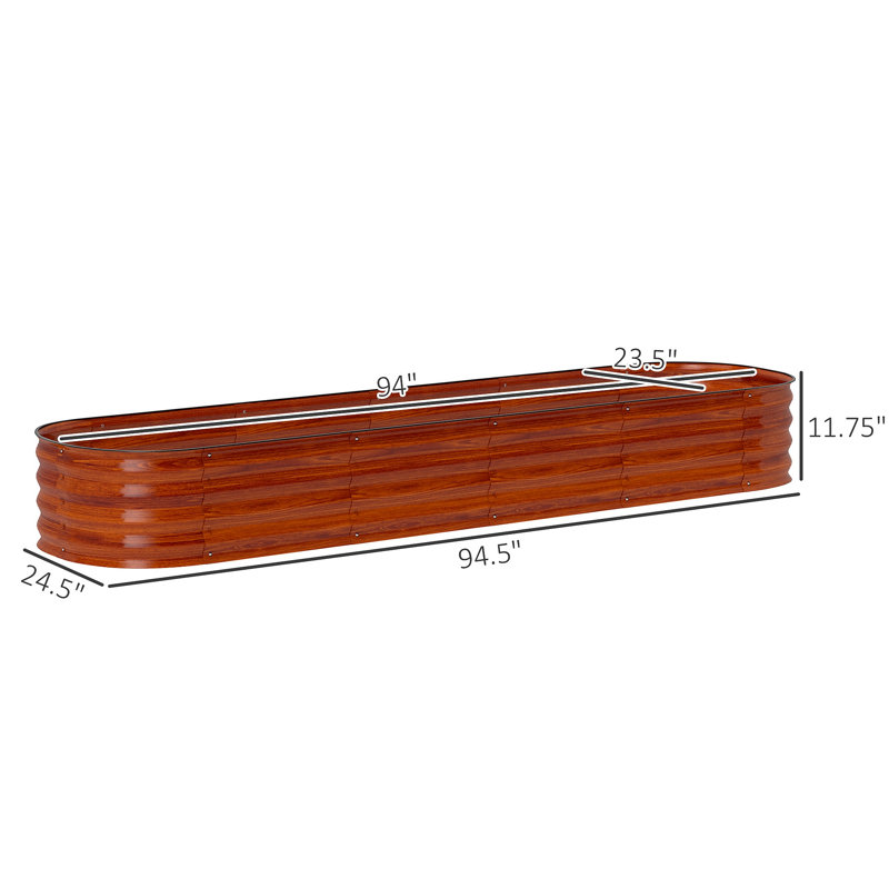 Metal Planter,Metal Planter Box With Safety Edging,Galvanized Raised Garden Bed Kit, Dark Brown