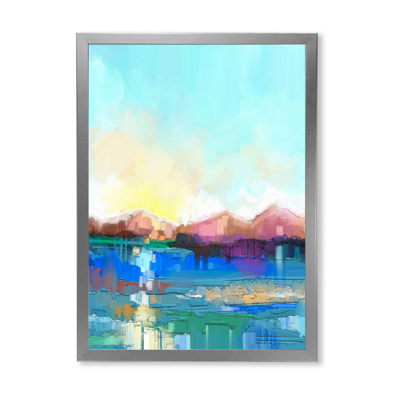 «Abstract Paintbrush Coastal Landscape - Traditional», décoration murale sur toile, H 36 po x l 24 po x P 1 po