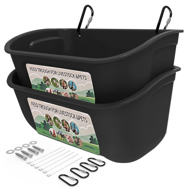 2 pièces d'alimentation de poulet suspendue en plastique sans BPA, Black, H 32 po x l 19 po x P 15 po