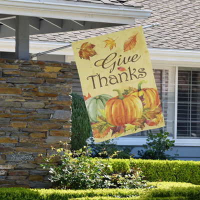 Double Sided 40'' H x 20'' W Polyester Thanksgiving House Flag