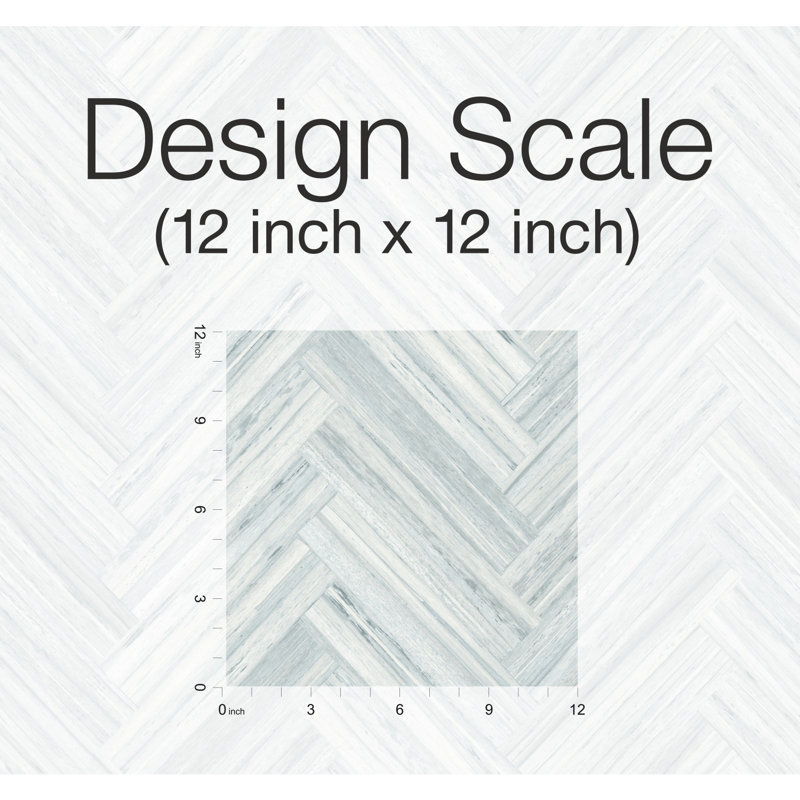 Hermosa Herringbone Wood & Shiplap Peel & Stick Wallpaper Roll, Blue