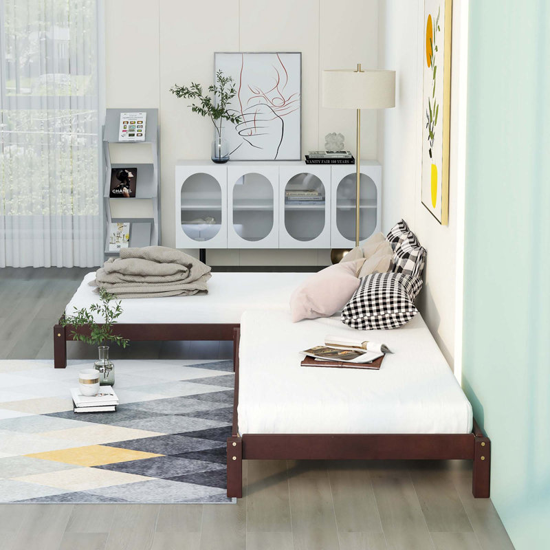 Lucille Modern Solid Platform Bed, Walnut