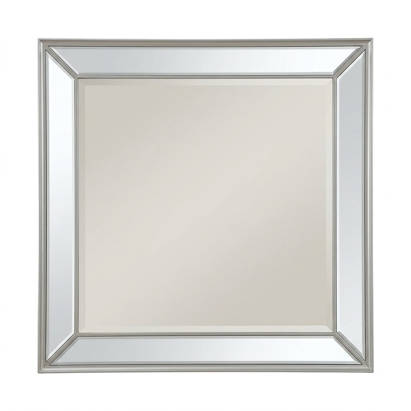 Verre à eau Elara X P 38 po H Miroir rectangulaire transitionnel avec cadre en bois