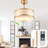 18" Gold Caged Ceiling Fan with Lights and Remote Control