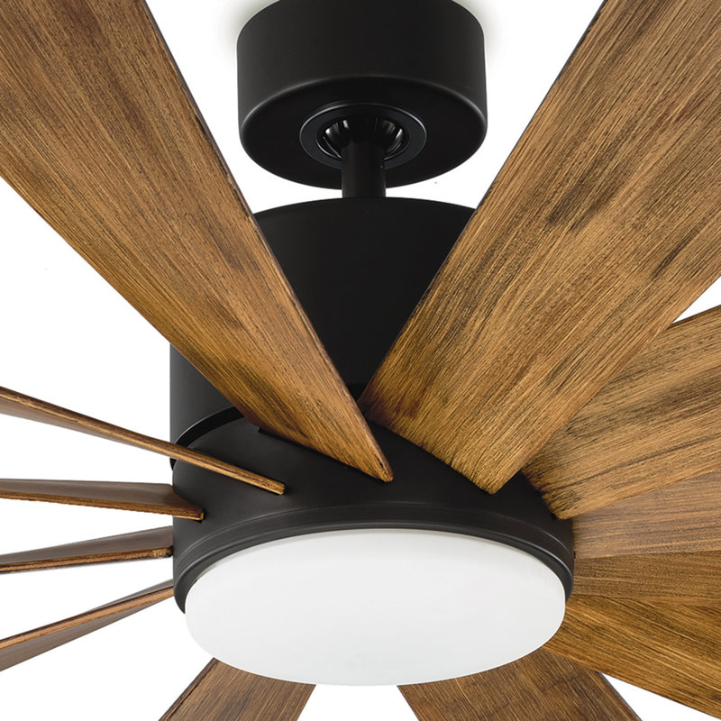 Ventilateur de plafond à 12 pales avec contrôle mural et trousse d'éclairage à DEL Windflower de Windflower, 60 po