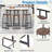 Set Of 3 Bar Stools With Backrest, Footrest And Metal Frame