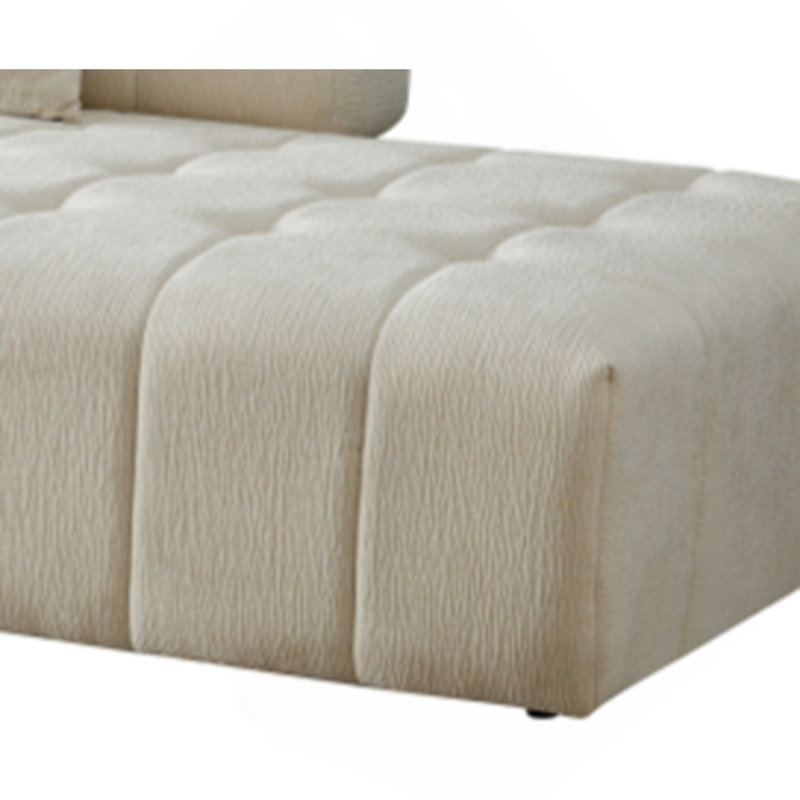 Canapé à combinaison piano, 2 sièges simples et 1 canapé en tissu Concubine, Blanc