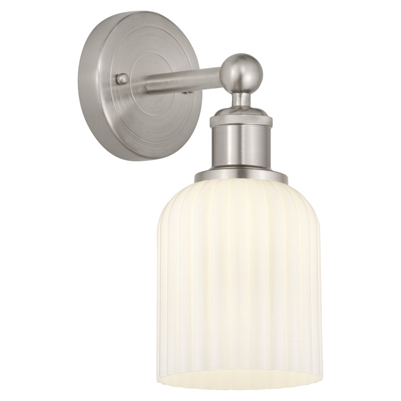 Applique à bras en acier Northgate, Chrome poli, Blanc
