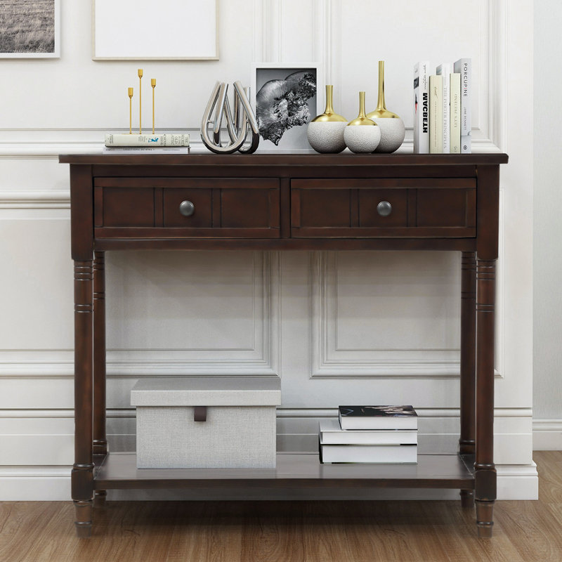 Console en bois massif 36 po Nedlands, Brun