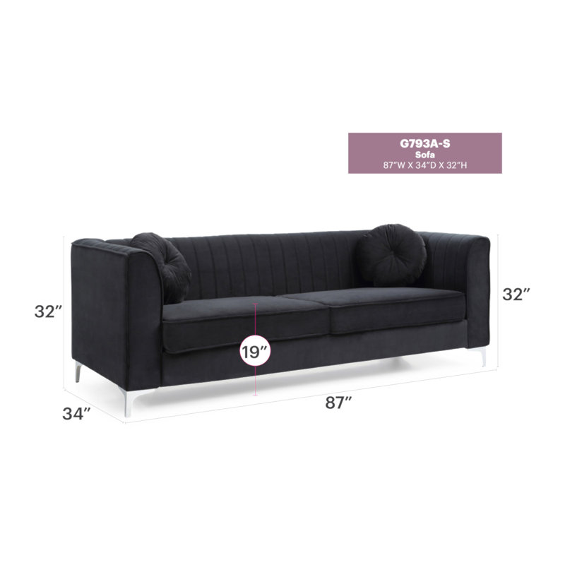 Canapé Delray G793A-S (2 boîtes), Black