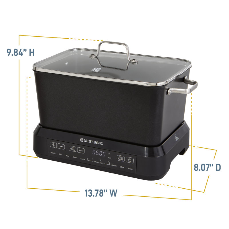 West Bend Versatility Cooker Plus, 6 Qt., In Black