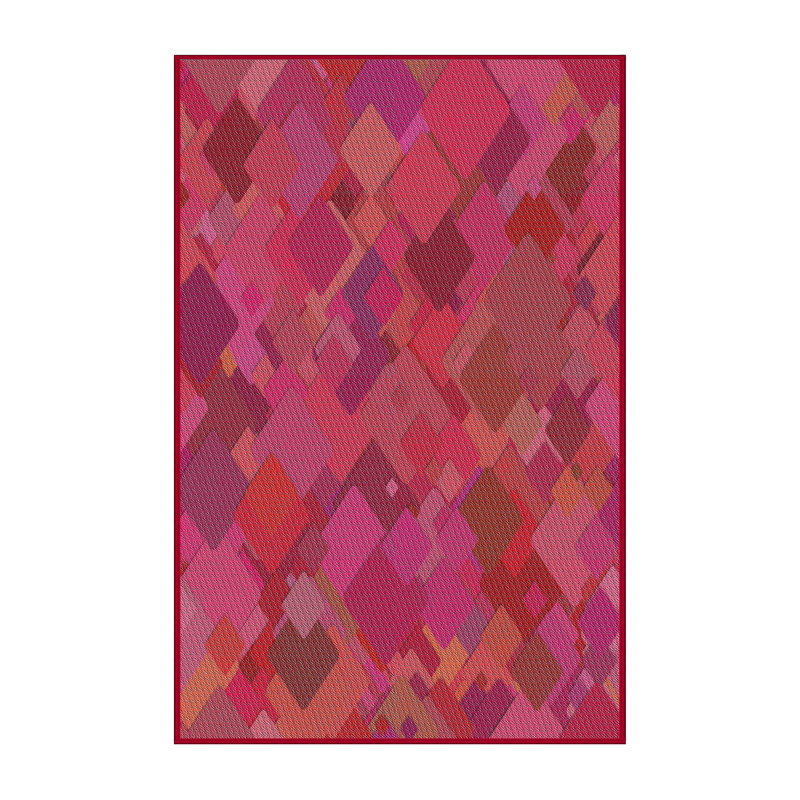 Motif géométrique rose Tapis décoratif, Rectangle 8 pi x 12 pi