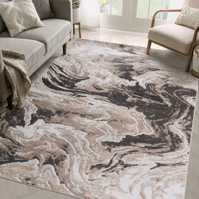 Tapis abstrait élégant et résistant aux taches