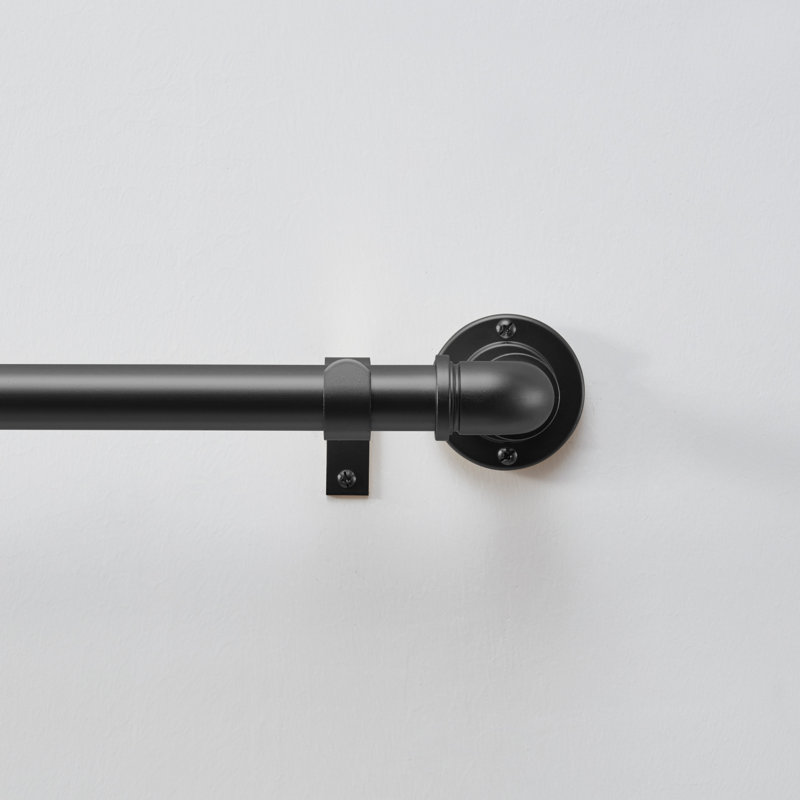 DKNY Wade Steel Curtain Hardware Accessory, Matte Black, 36" W