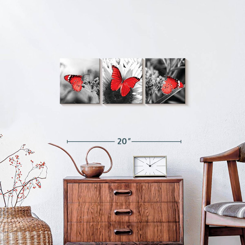 «Butterflies Pop», reproduction sur toile, H 8 po x l 26 po x P 1 po