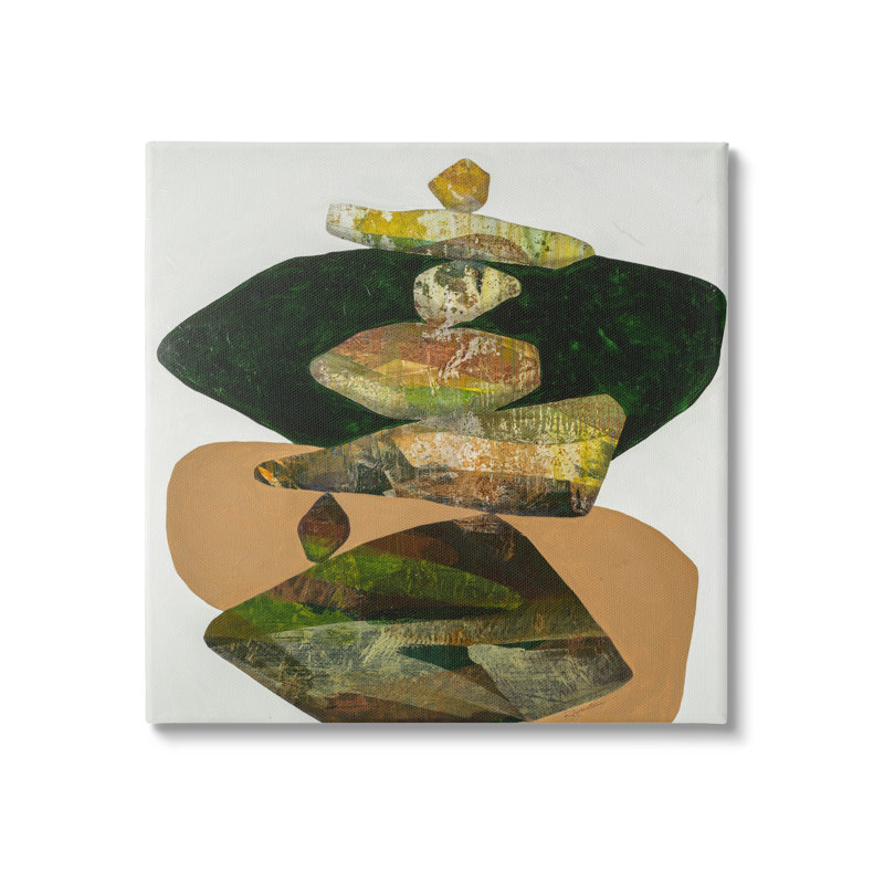«Stacked Rocks Contemporary Nature» par Ruth Fromstein, impression sur toile tendue, H 36 po x l 36 po x P 1,5 po