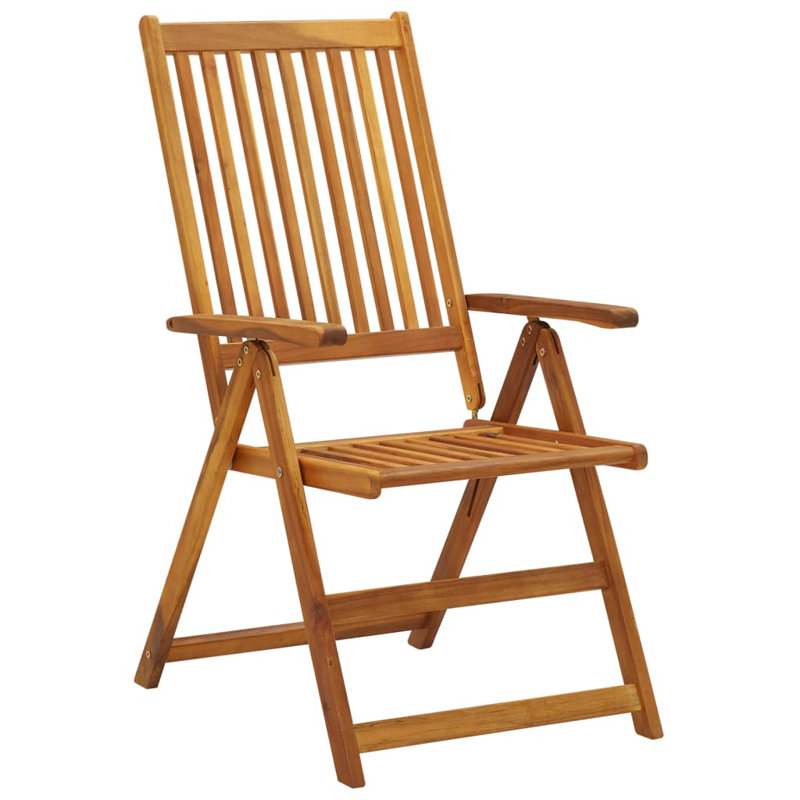 Chaise de patio avec coussin en teck, 3, Vert vif, Brun
