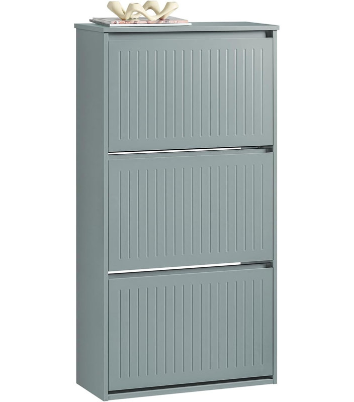 Shoe Storage Cabinet, Grey/Brown/Blue, 3