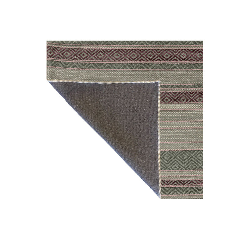 Multicolor Sectioned Stripe Pattern Machine Washable Decorative Rug, Rectangle 5'1" x 7'7" Rug Pad Included