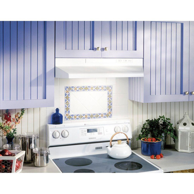 Broan NuTone 24" Steel 190 CFM Ducted (Vented) Under Cabinet Range Hood with Mesh Filter, White