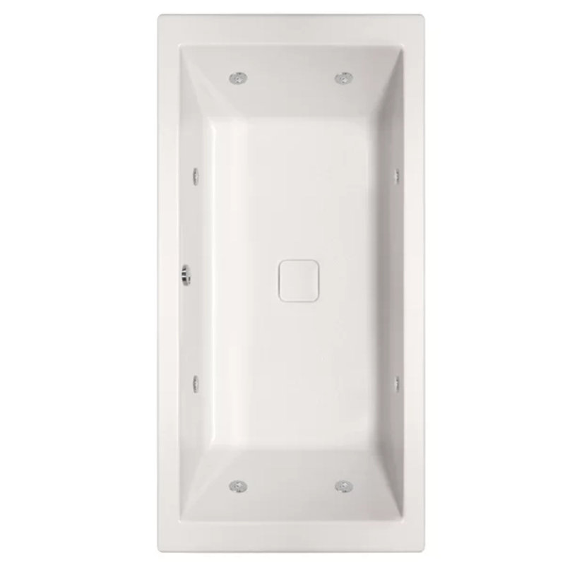 Versailles 72'' x 42'' Whirlpool Acrylic Bathtub, White, Polished Nickel