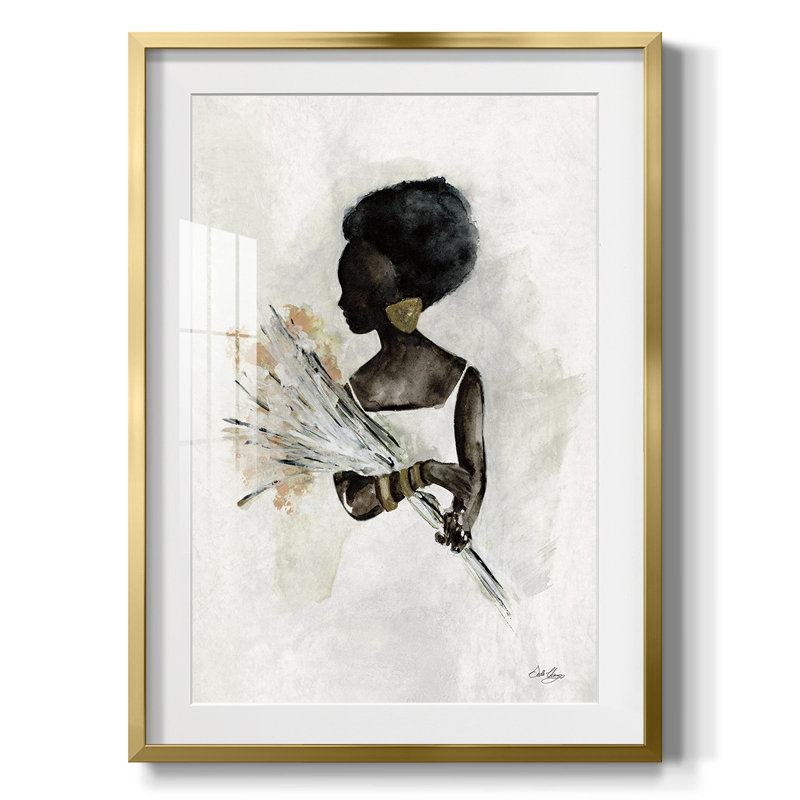«Soft Inspiration I», reproduction encadrée, Blanc, Papier avec cadre doré