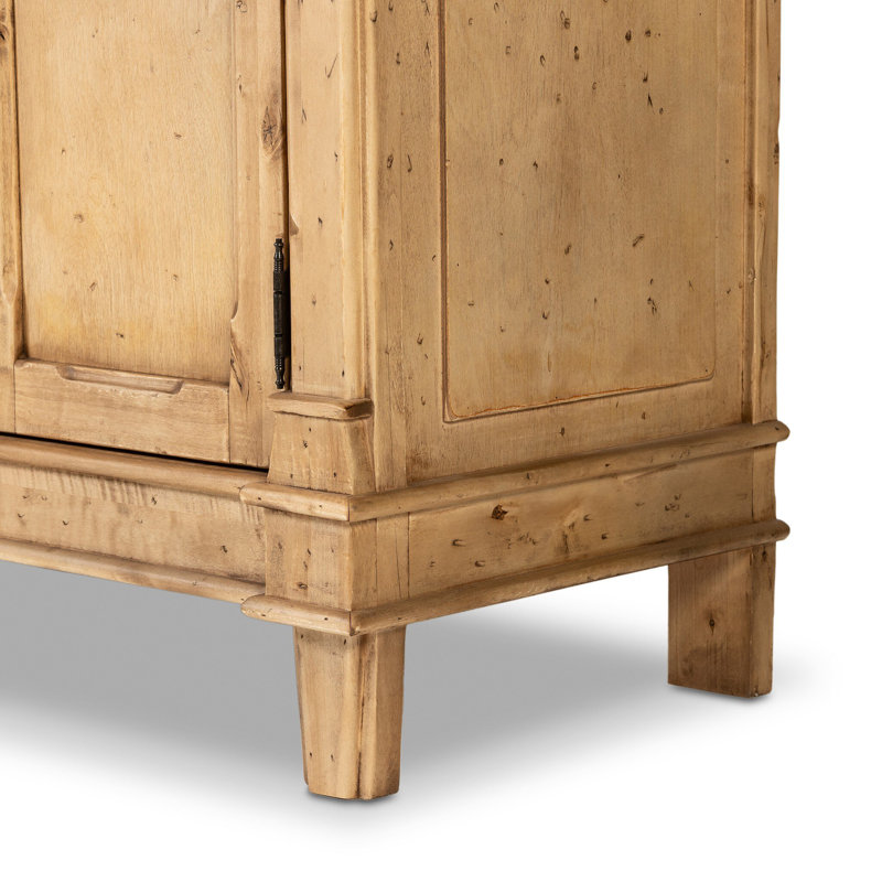 Marjorie 4 Door Sideboard-Distressed Black, Bleached Birch