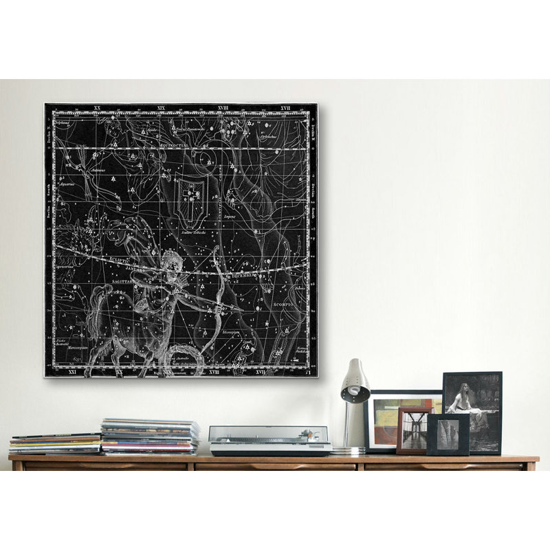 "atlas céleste-assiette 20 (sagittarius)" par alexander jamieson, impression sur toile, H 18 po x l 18 po x P 0,75 po
