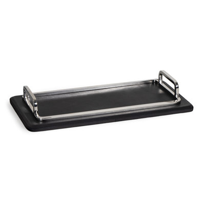 Greyson Leather Rectangle Tray Small (Natural Brass)