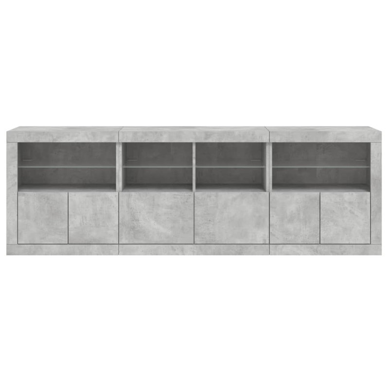 Bashiri 202cm Sideboard, Concrete Grey
