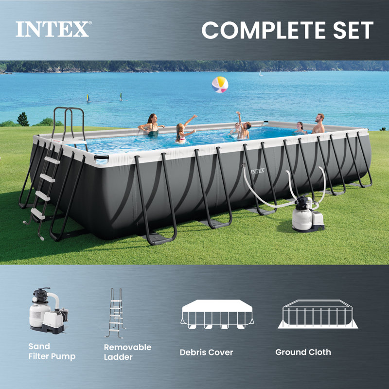 Intex Ultra XTR Frame Swimming Pool & Pump, Robot Vacuum w/Pool Maintenance Kit