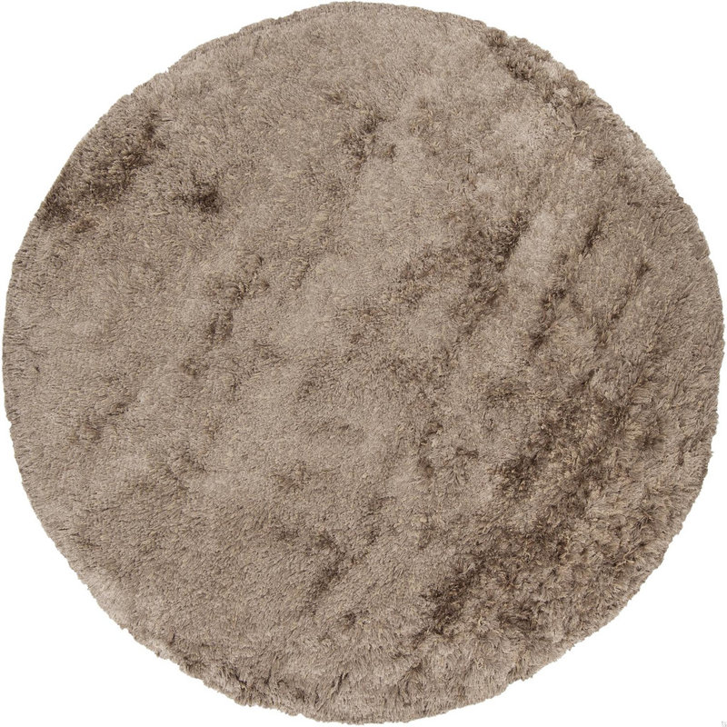 Celecot White Area Rug, Round 7'9", Dark Gray