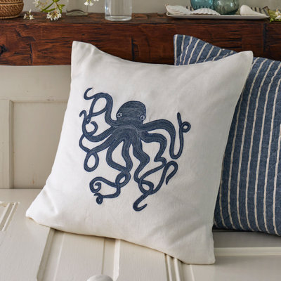 Nautical Octopus Linen Pillow