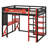 Full Loft Bed With Desk, RGB LED Light & Charging Station, Wood Bed With Desk Underneath-306769748