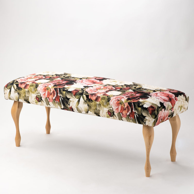 Velvet Upholstered Bench, 40cm H x 60cm W x 35cm D