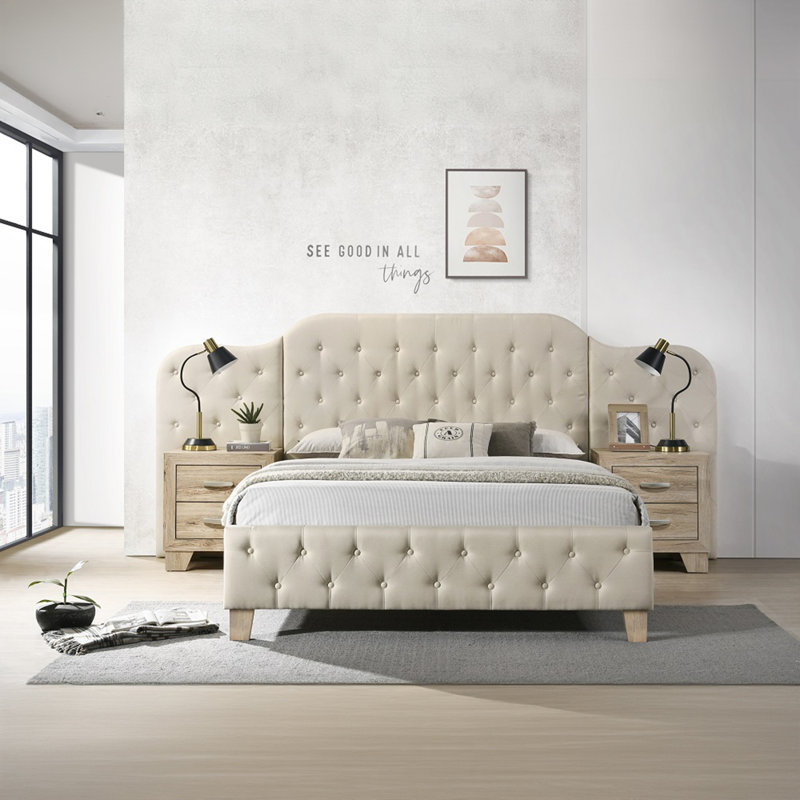 Lit rembourré de style contemporain