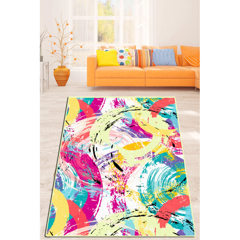 Kasota Abstract Shag Area Rug, Rectangle 100 x 200cm